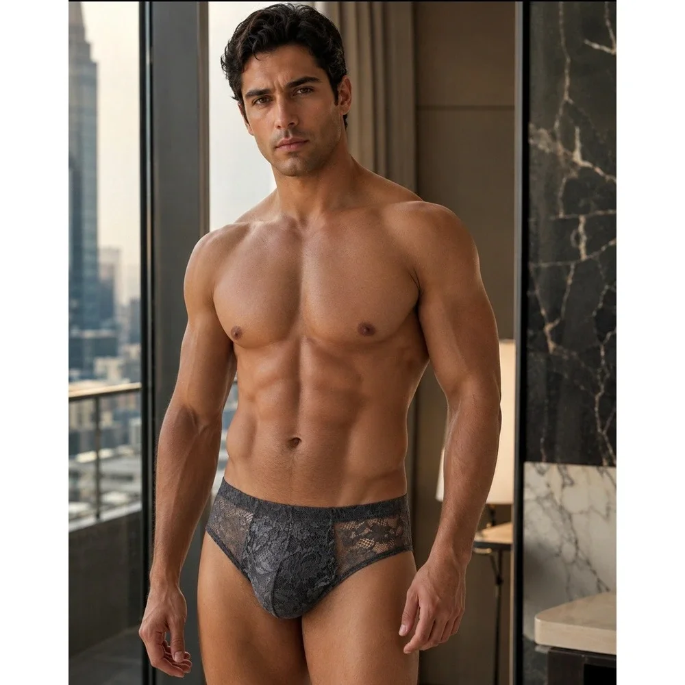 Cosabella Men's Luxury Italian Comfort Lace Micro Brief Soft Pouch Underwear